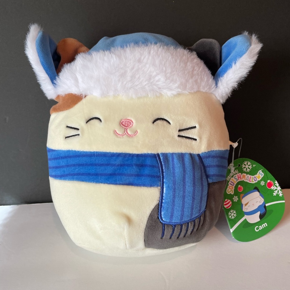 NWT Squishmallow 8” in Cam the Kitty is ready for some winter fun. So adorable